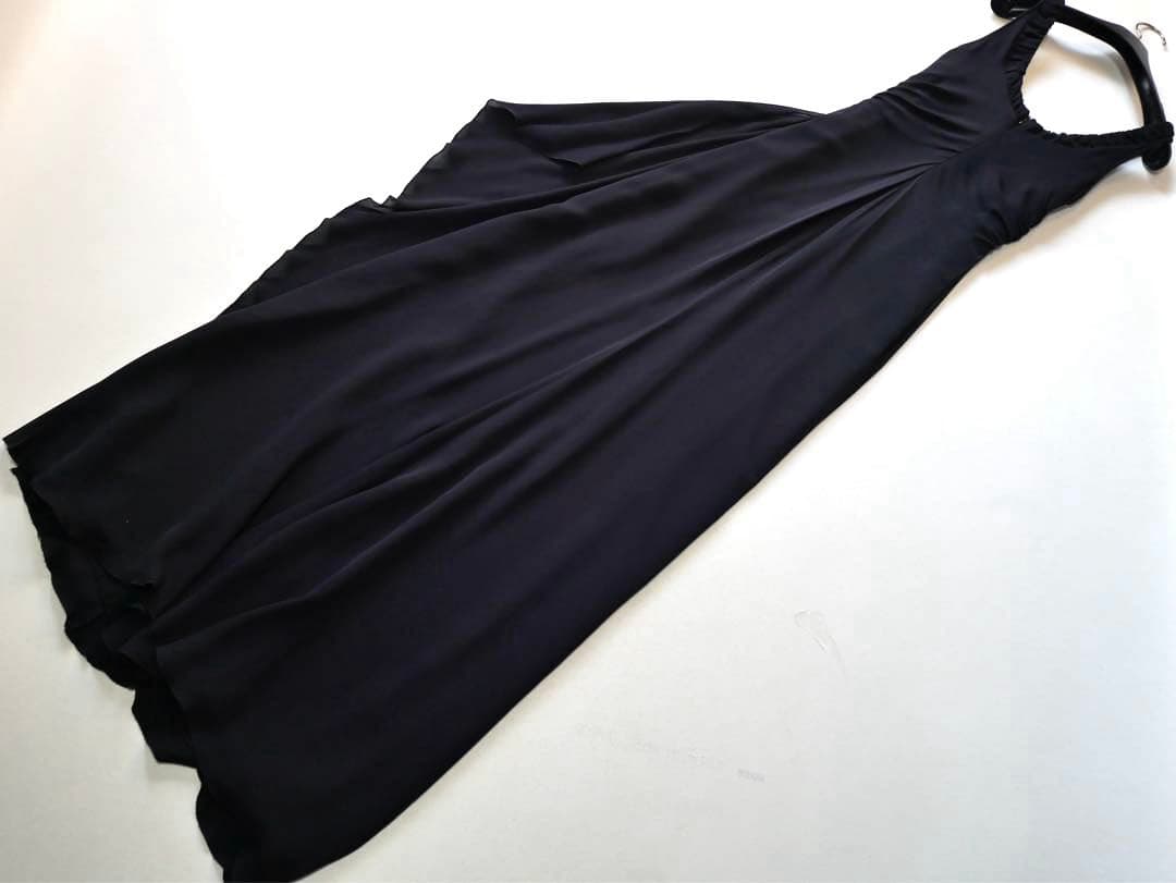 アルマーニコレツォーニ シルク ロングワンピース ドレス 42 ブラック