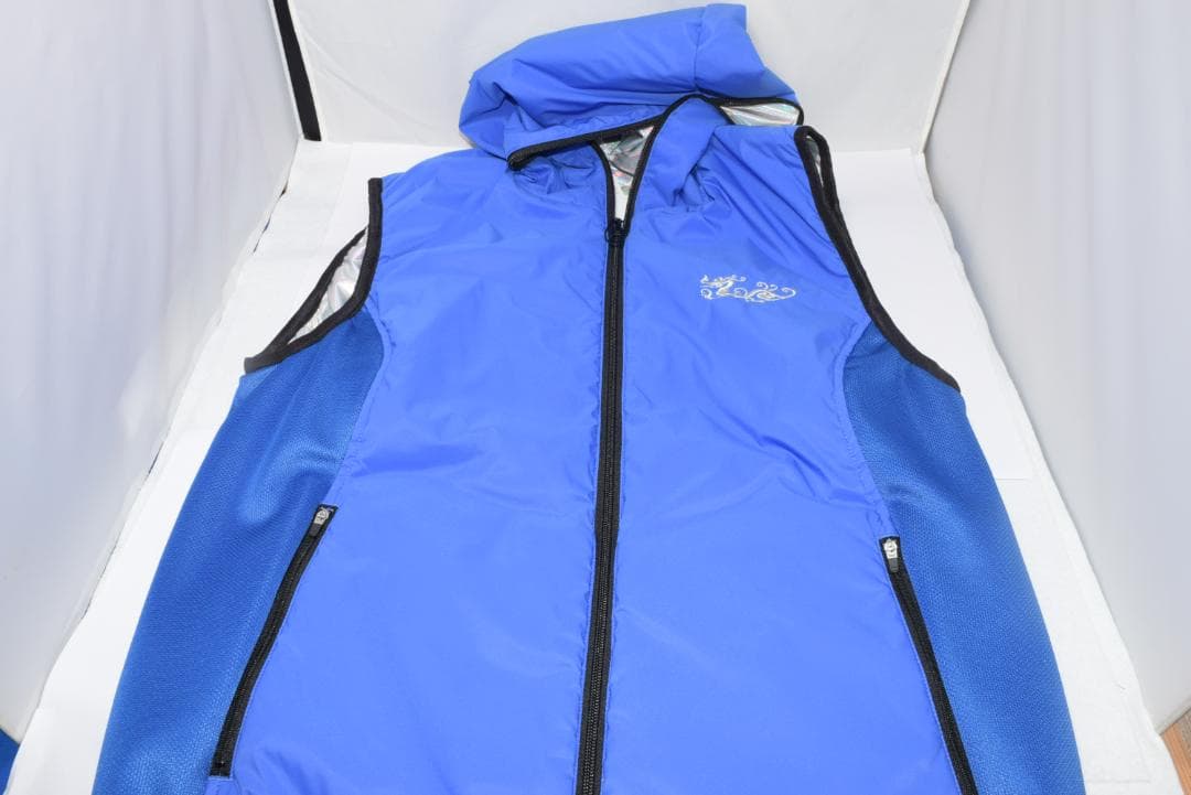 新品☆ダンスウィズドラゴン NYストレッチ タフタ リバーシブルベスト☆青☆XL