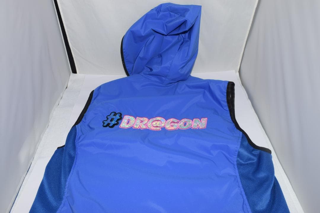 新品☆ダンスウィズドラゴン NYストレッチ タフタ リバーシブルベスト☆青☆XL