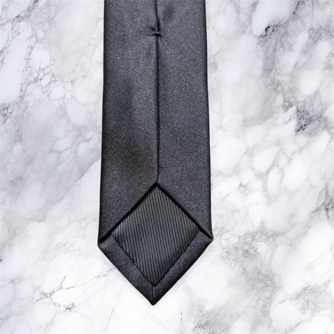 DOLCE & GABBANA ブラックネクタイ ナロータイ ソリッドタイ