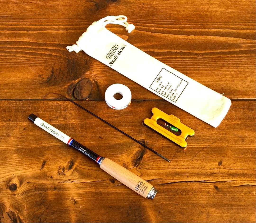 釣り竿セット　小物釣り竿　タナゴ竿　ブラック×ホワイト　180cm 仕掛け付き