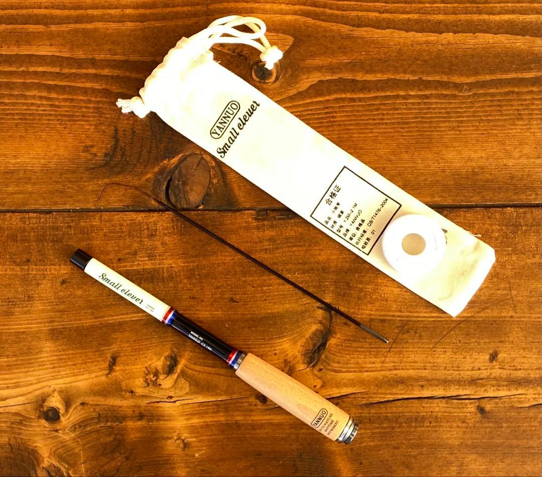 釣り竿セット　小物釣り竿　タナゴ竿　ブラック×ホワイト　180cm 仕掛け付き