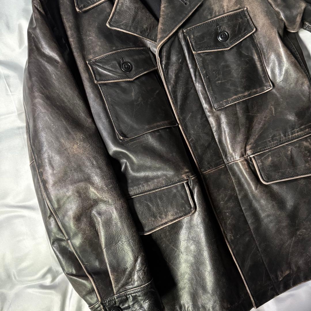 【希少】03s oldGAP オールドギャップ カウレザー カーコート ブラック