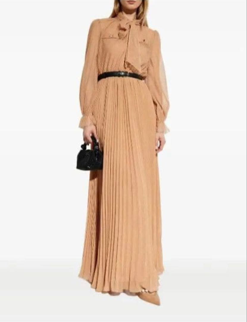 25新作♡ SelfPortrait タンドットメッシュマキシドレス♡UK4