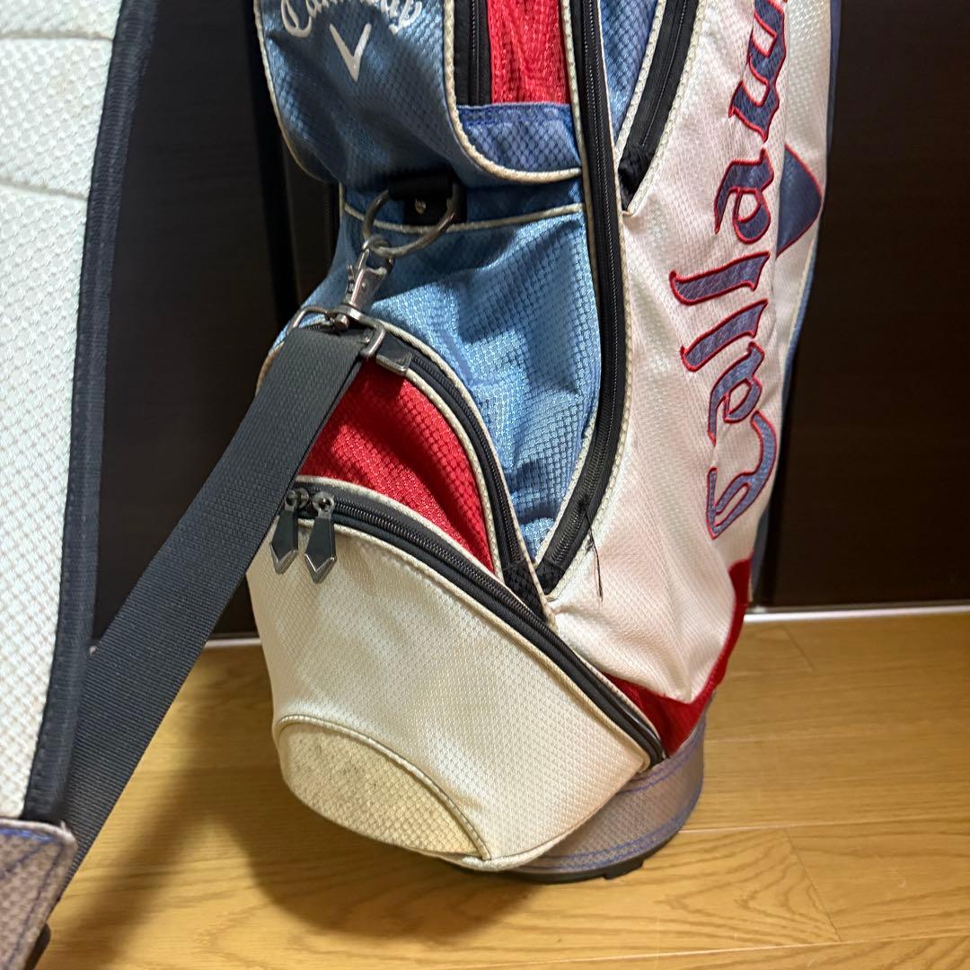Callaway キャディバッグ ゴルフバッグ ホワイト/レッド/ブルー