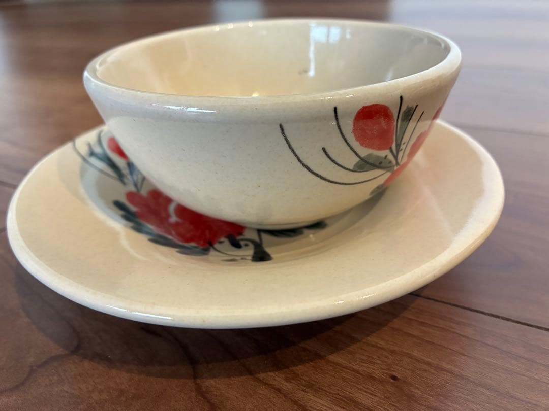 ソンべ焼き　ライテウ焼き　ベトナム 茶碗　取り皿　豆皿　花柄陶器皿 6枚セット