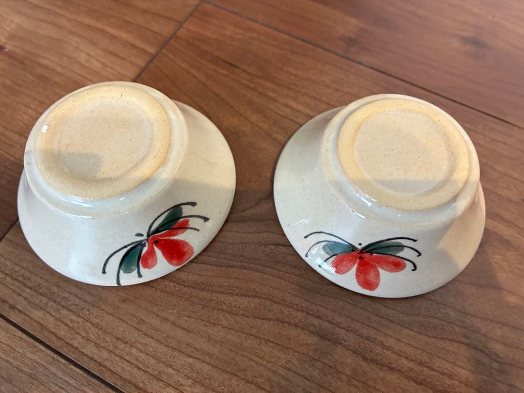 ソンべ焼き　ライテウ焼き　ベトナム 茶碗　取り皿　豆皿　花柄陶器皿 6枚セット