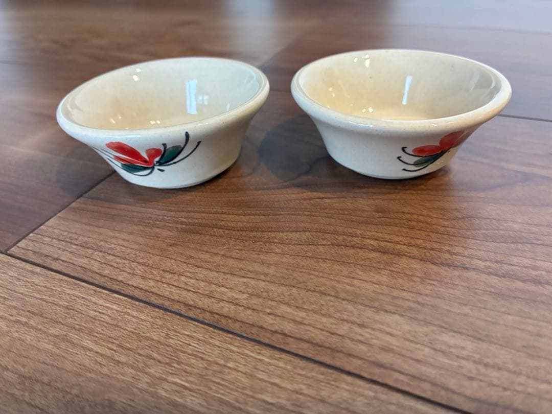 ソンべ焼き　ライテウ焼き　ベトナム 茶碗　取り皿　豆皿　花柄陶器皿 6枚セット