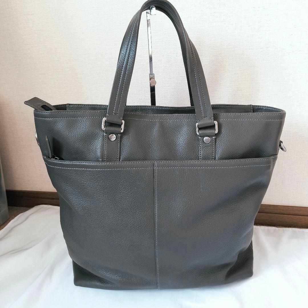 コーチ ドラフティング レザートートバッグ グレー