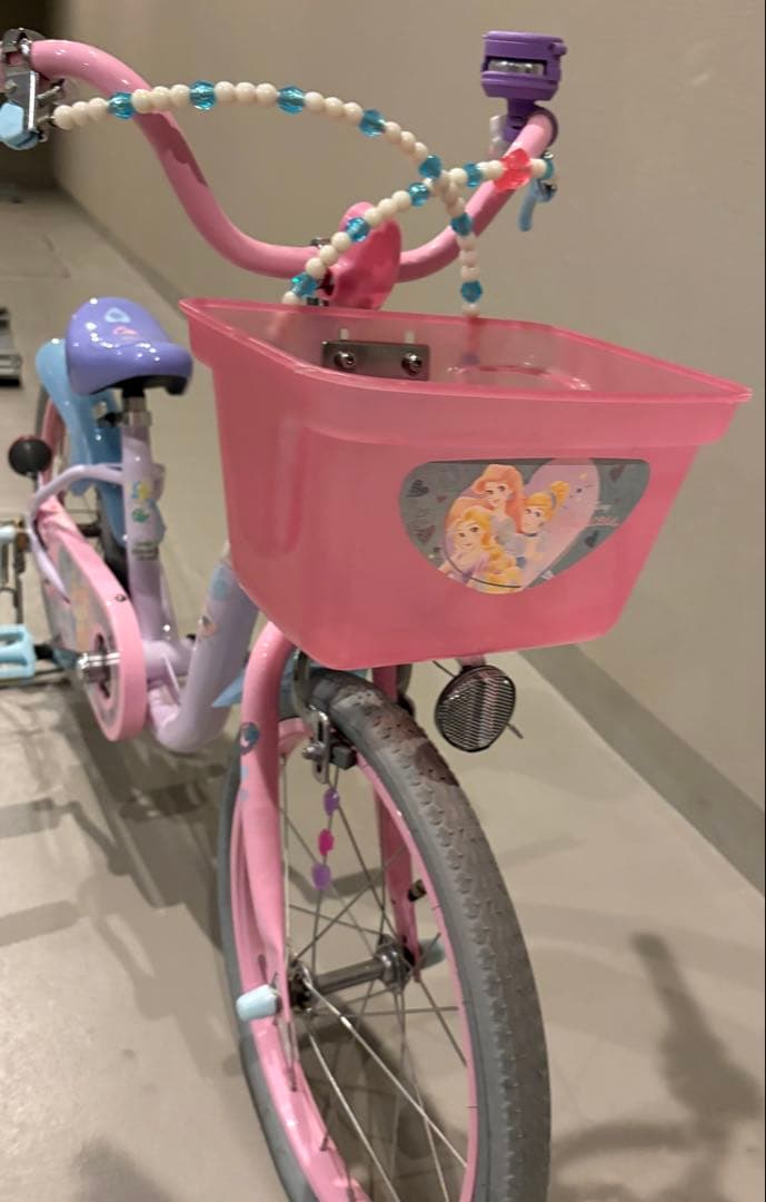 【美品】18インチ幼児用自転車 ピンク ディズニープリンセス