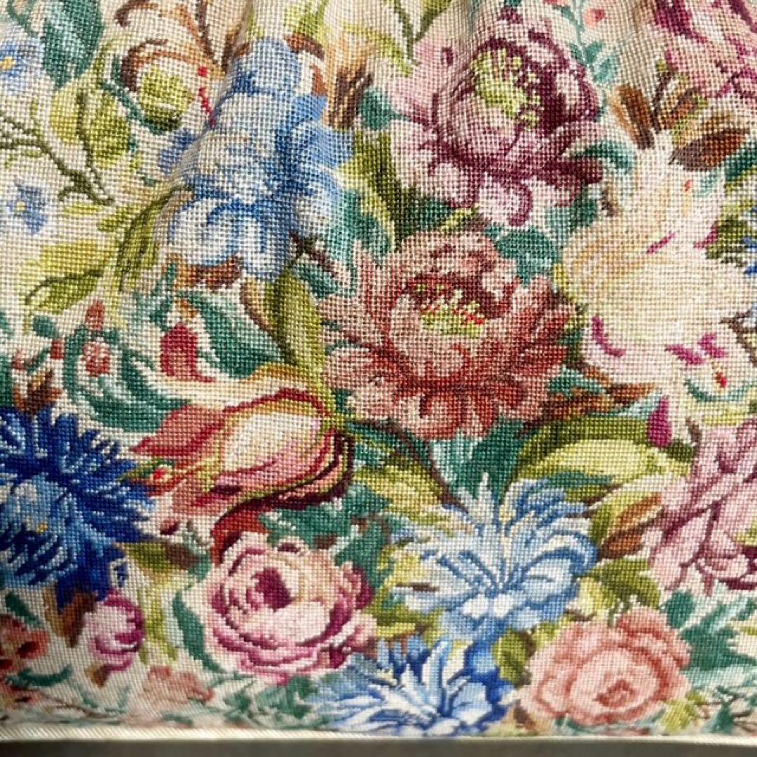 新品・プチポワン・久家道子・花柄刺繍・ゴブラン・パーティーバッグ・ハンドバック