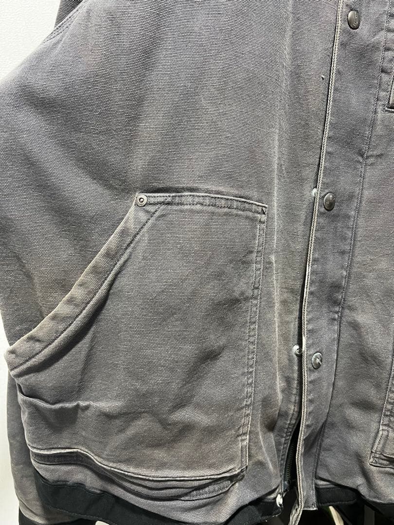 Carhartt ダックジャケット グレー 2XL フェード ビッグサイズ