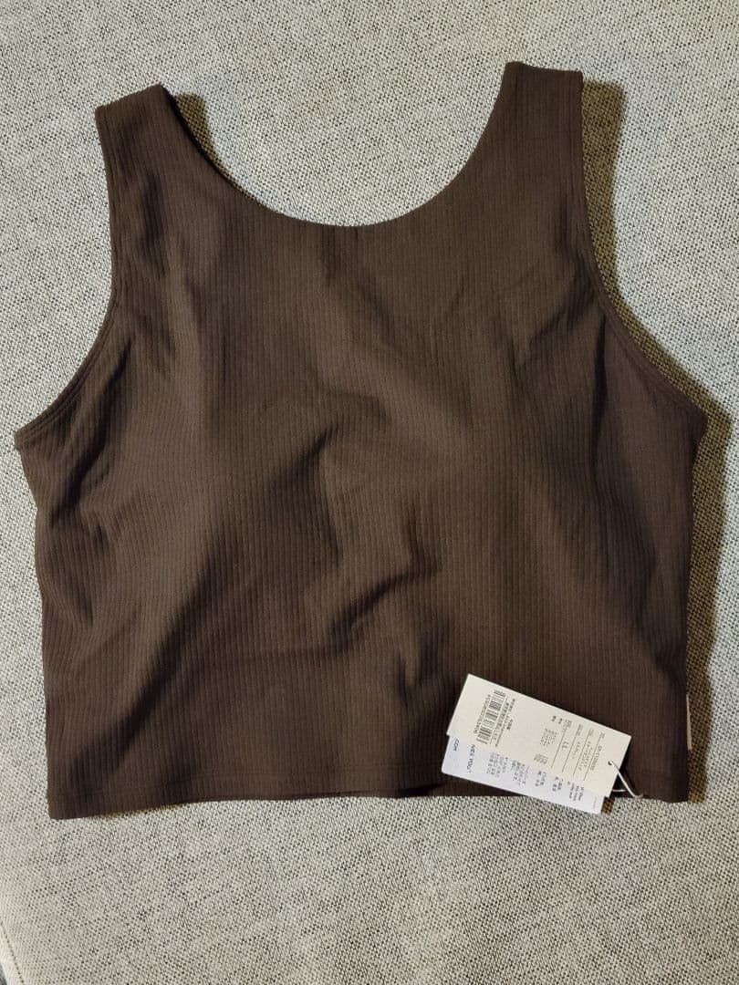 【新品】SUKALAベーシックリブショートタンクトップ LL エスプレッソ