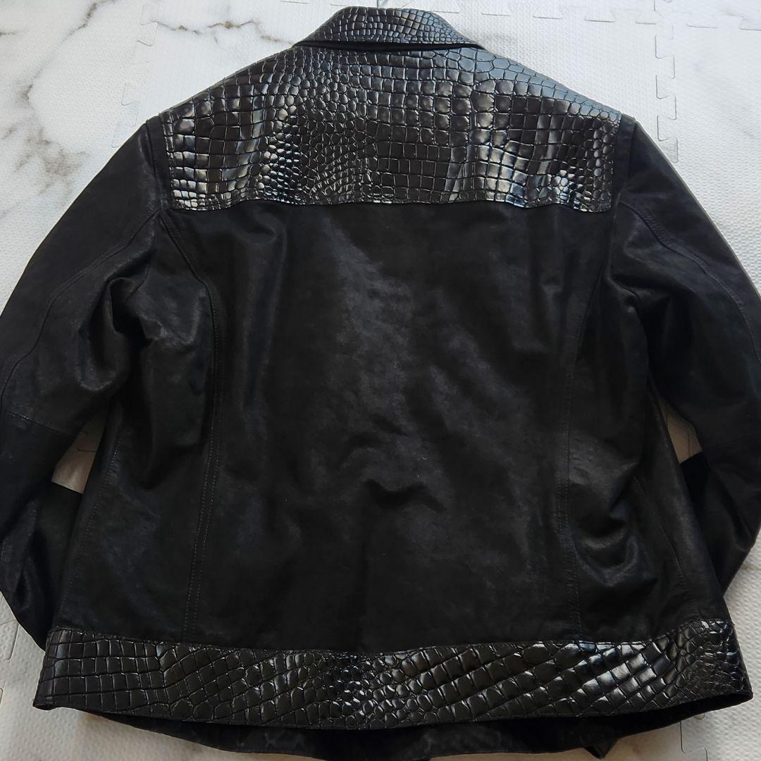 超希少✨XXXL相当 エンポリオアルマーニ レザージャケット クロコ型押し