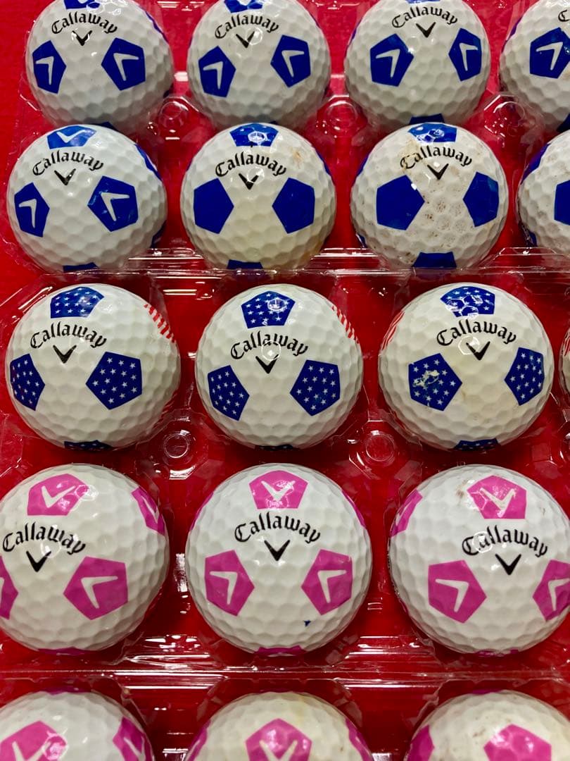 M138【中古ゴルフボール】キャロウェイ/クロムソフト《サッカー柄》計30個