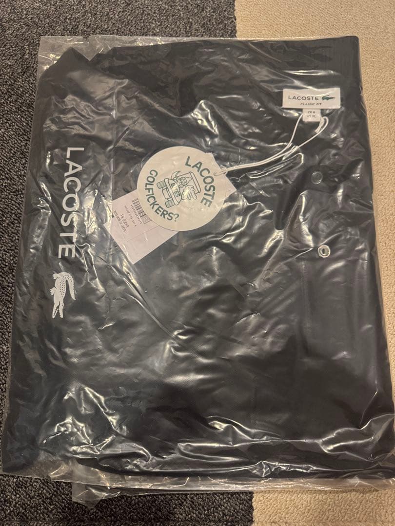 新品未使用品　ラコステ x ゴルフィッカーズ コラボ　ポロシャツ　黒　XL