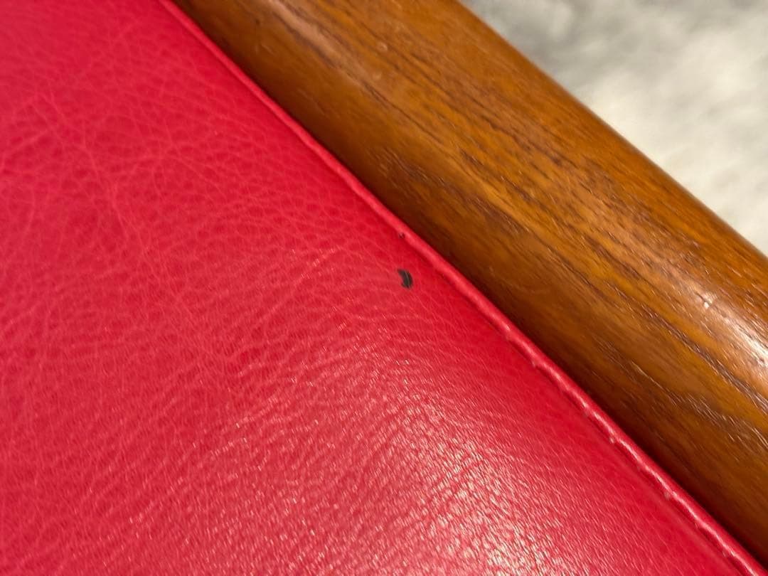 Ｌオルセン&サン L. olsen & son チーク無垢材　レッドレザー　IN