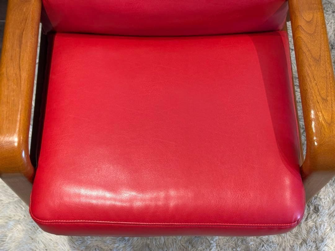 Ｌオルセン&サン L. olsen & son チーク無垢材　レッドレザー　IN