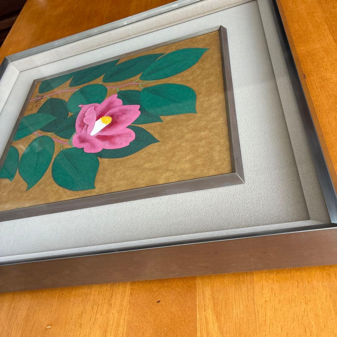 向井久万 日本画 3号「椿」