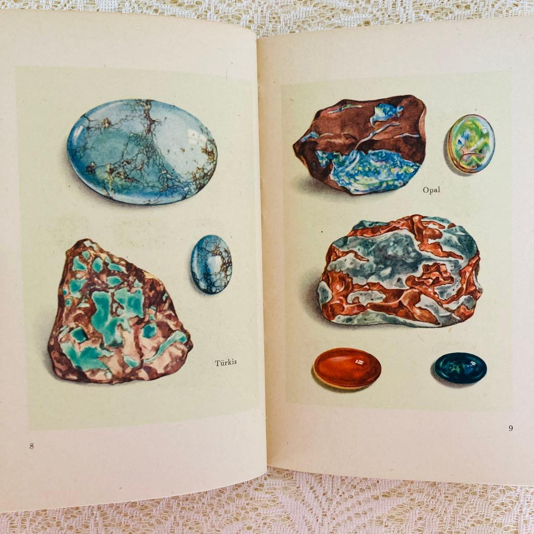 洋書　古書　インゼル文庫 No. 54　小さな鉱物の本　宝石　美しいイラスト♡