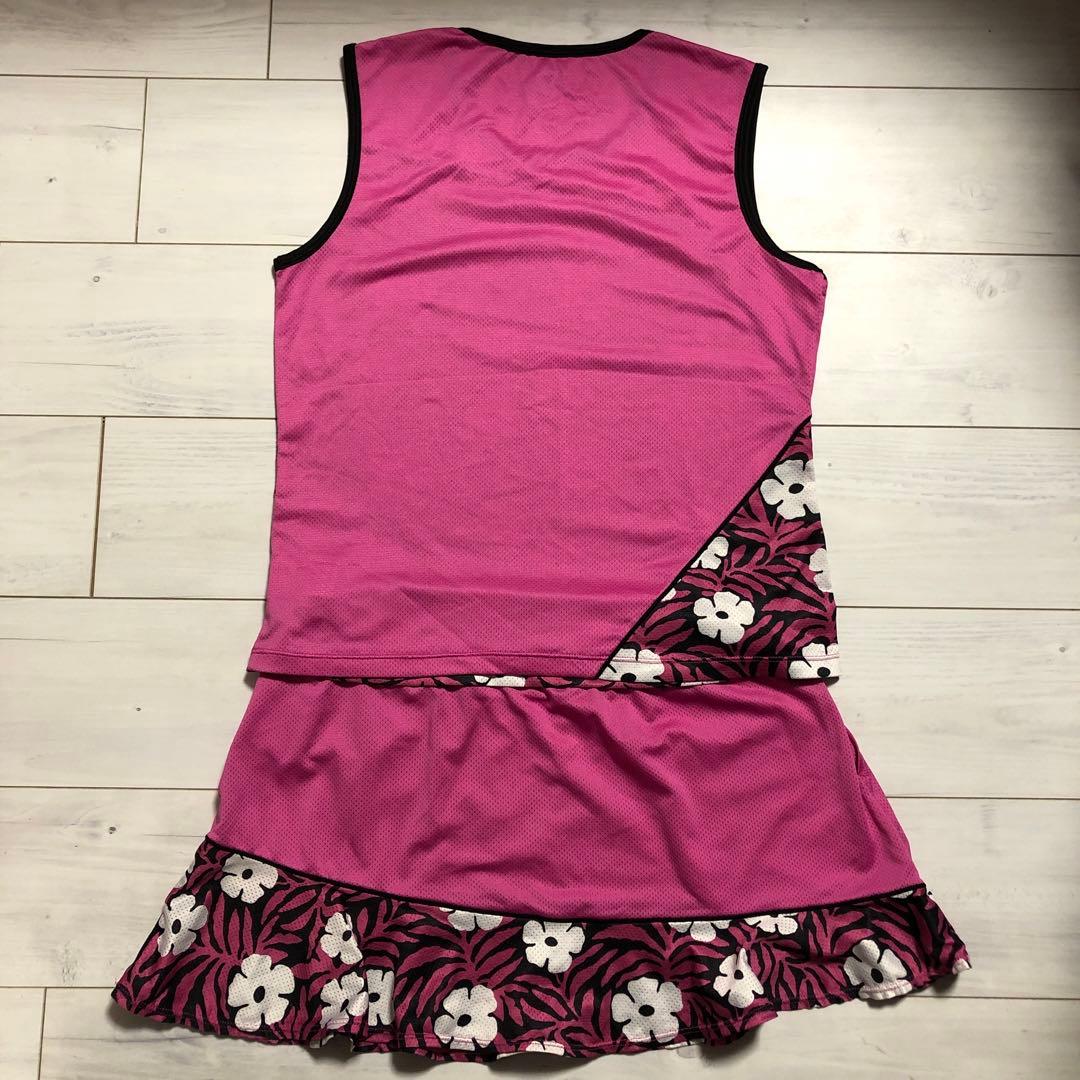 ◆ paradizパラディーゾ　レディーステニスウェア　セットアップ　ピンク花柄