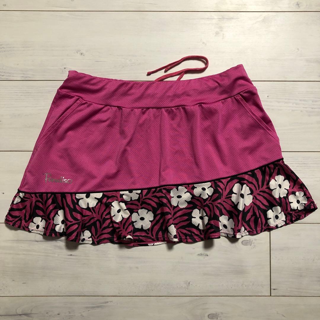 ◆ paradizパラディーゾ　レディーステニスウェア　セットアップ　ピンク花柄