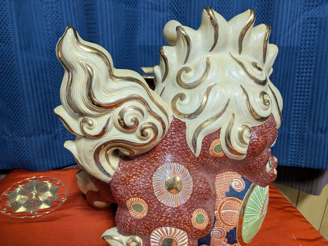 九谷焼清香作球乗り獅子美品、値下げしました最終値下げ