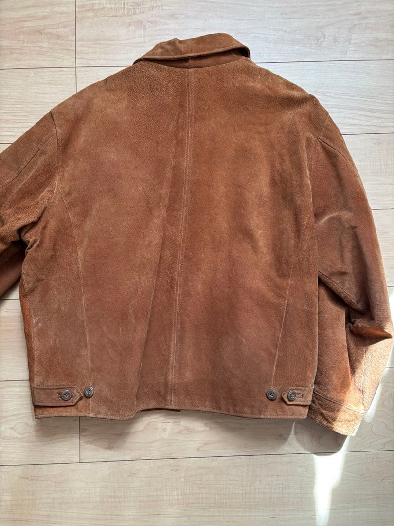 スエード レザージャケット ブラウン 中綿キルティングL ヴィンテージ
