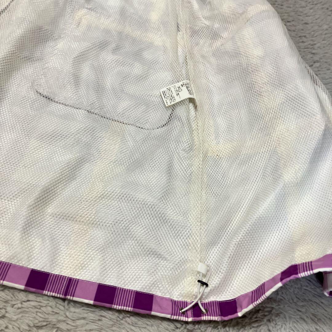 ADABAT　レインコート【袖取り外し＆フード＆レッグカバー付】　紫チェック　Ｍ