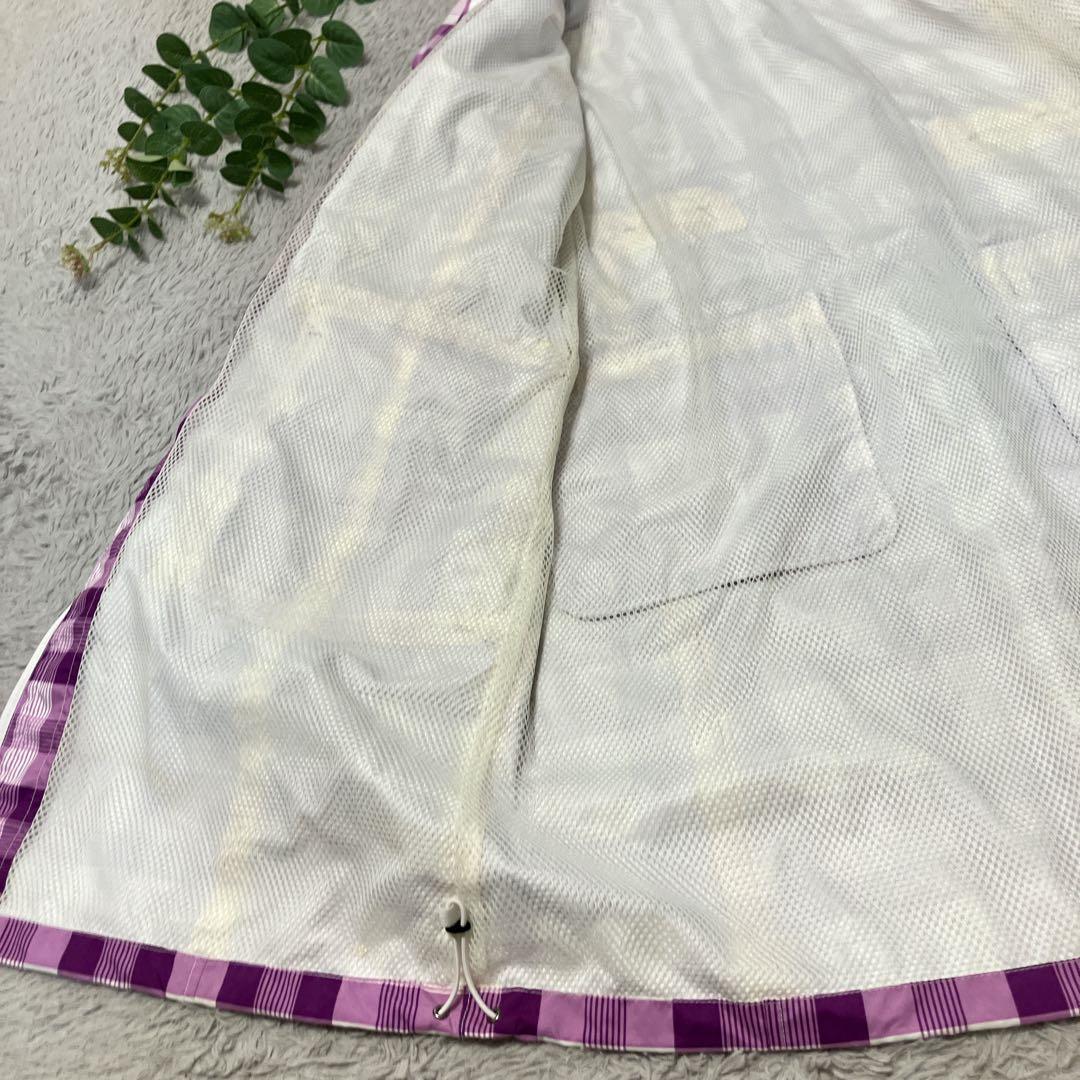 ADABAT　レインコート【袖取り外し＆フード＆レッグカバー付】　紫チェック　Ｍ