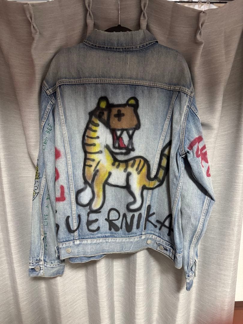ジャケット・アウター guernika GRAFFITI PAINT DENIM JACKET