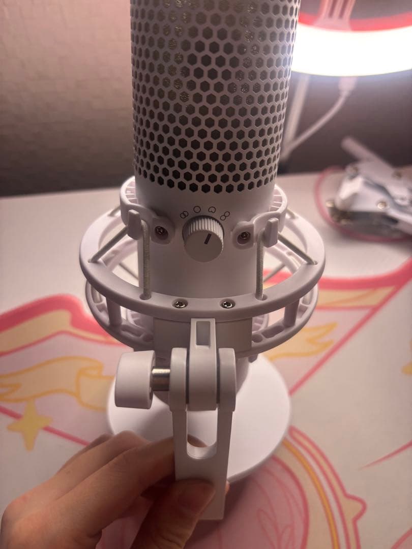 HYPERX QUADCASTSU Sコンデンサーマイク/ホワイト/マイクアーム