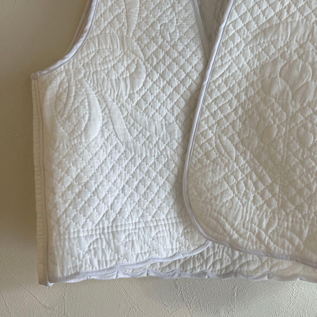 ホワイトキルトベスト　フランスアンティーク