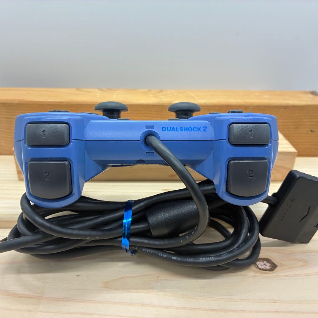 純正品 希少色 プレイステーション２ コントローラ ブルー