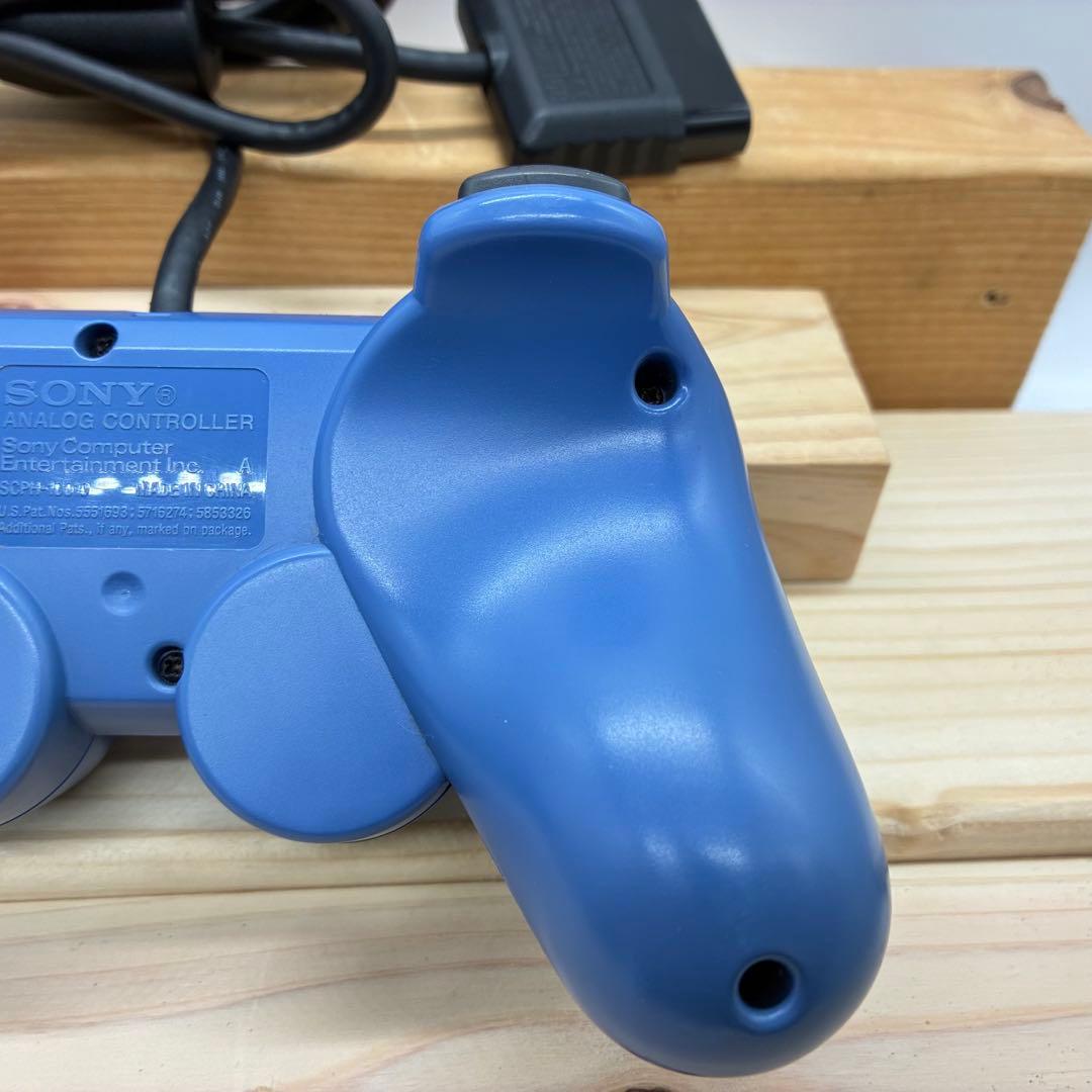 純正品 希少色 プレイステーション２ コントローラ ブルー