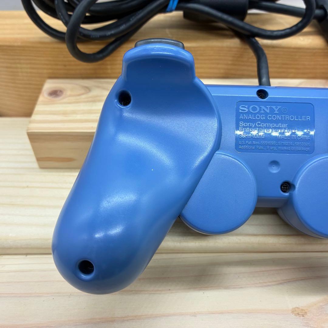 純正品 希少色 プレイステーション２ コントローラ ブルー