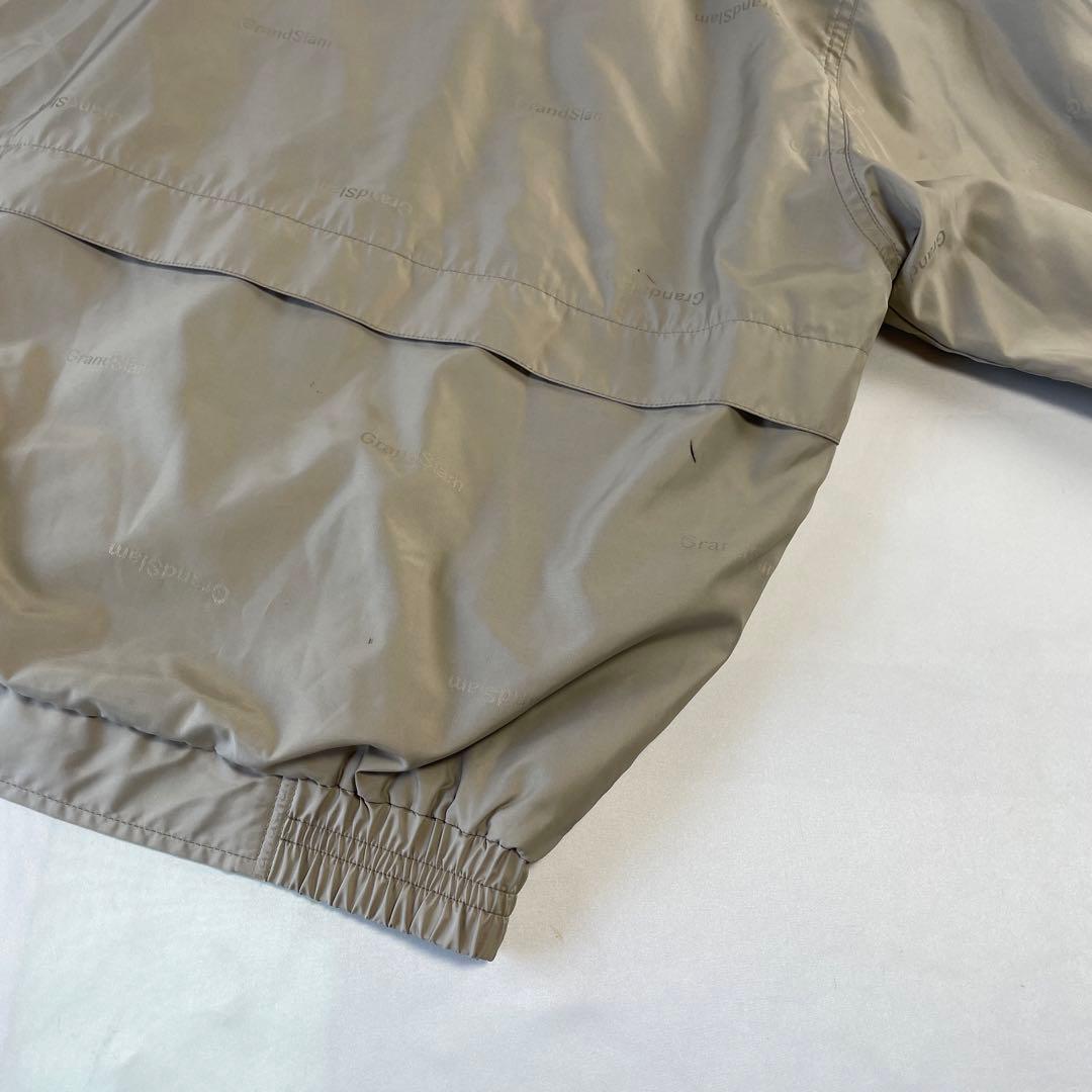 マンシングウェア　ゴルフ　ベージュ　リトルピート　ロゴ　ジャケット　裏地フリース