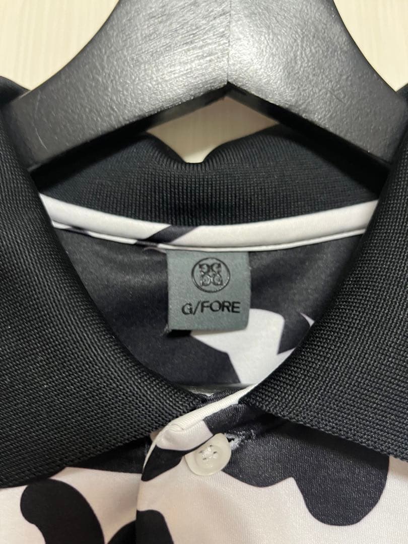 G/FORE ジーフォア ゴルフ　総柄 ポロシャツ ロゴ ストレッチ素材 S