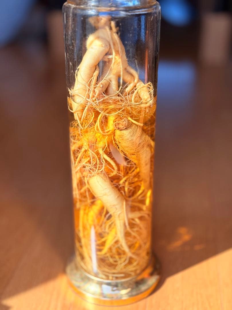 高麗人参 3本セット ガラス瓶入り　古酒