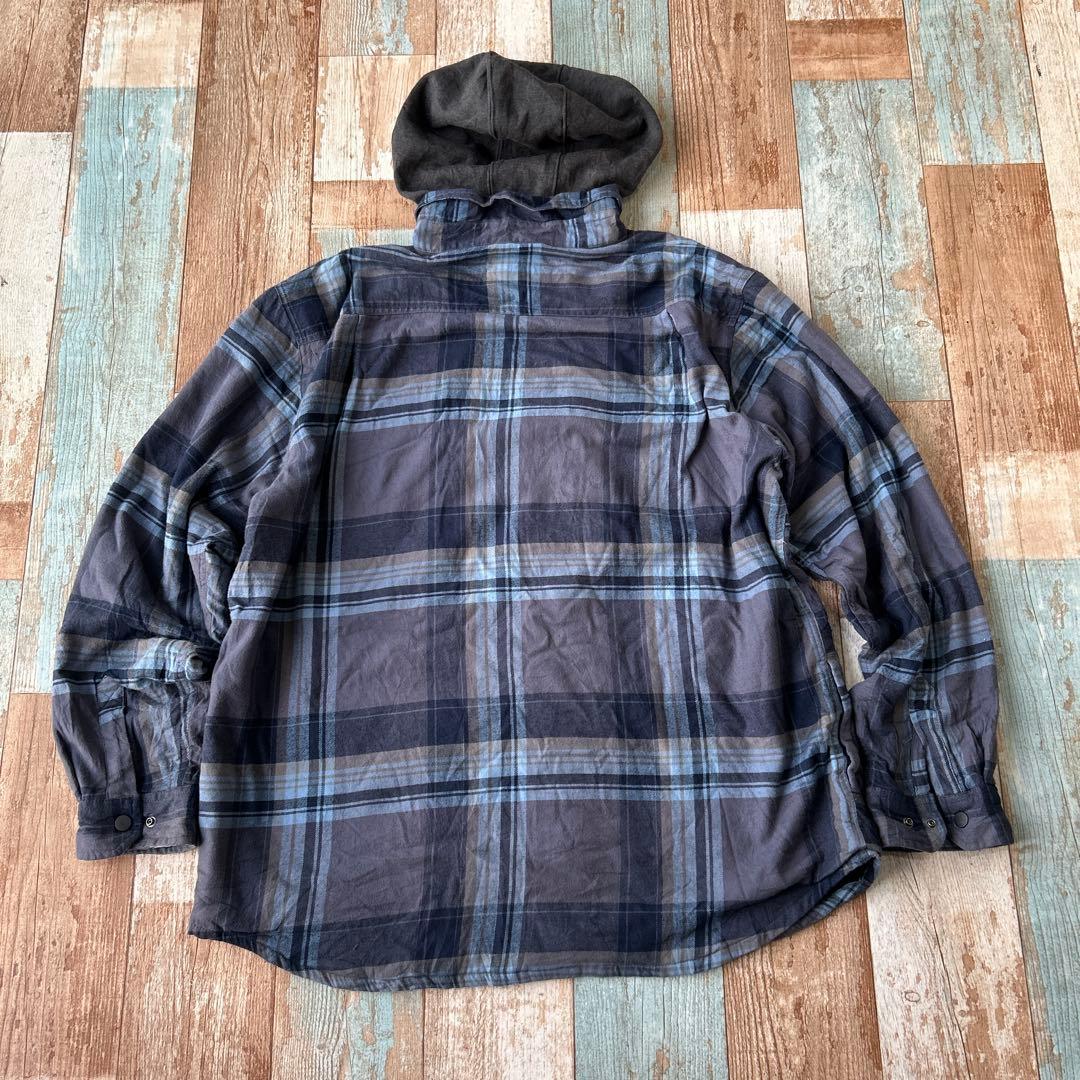 00s Carhartt シャツジャケット パーカー チェック XL 古着
