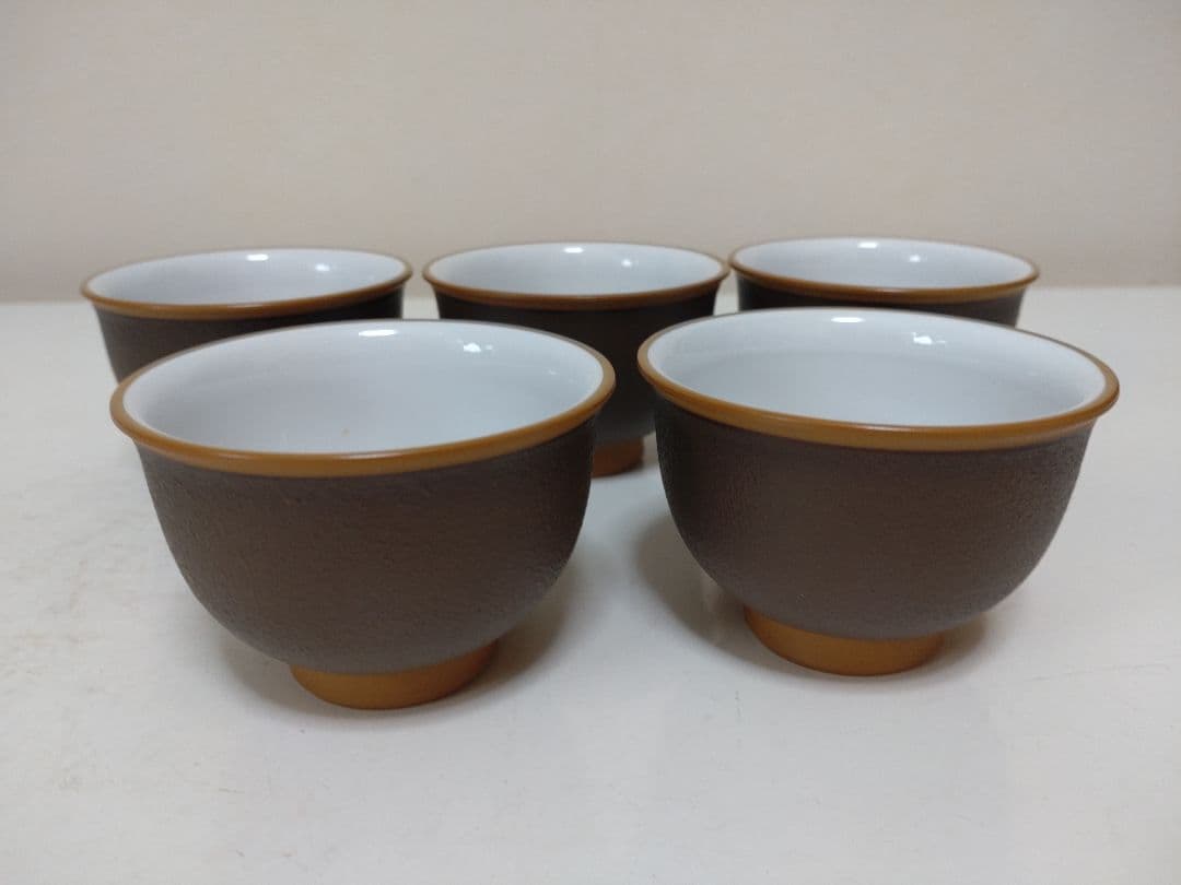 常滑焼 甚秋造 茶器揃 急須 煎茶碗五客 共箱