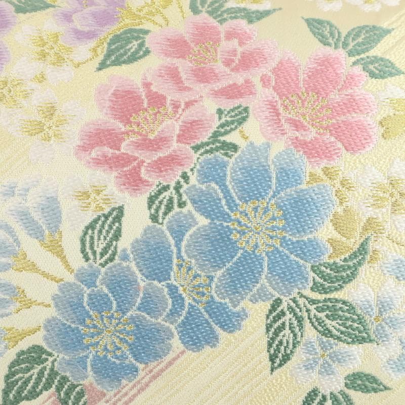 《和装バッグ◆咲き誇る花の唐織　カラフル　イエロー　礼装用　訪問着に♪Z3-4》