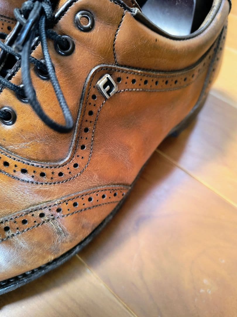 FOOTJOY フットジョイ　ウィングチップ ゴルフシューズ ブラウン　25.5