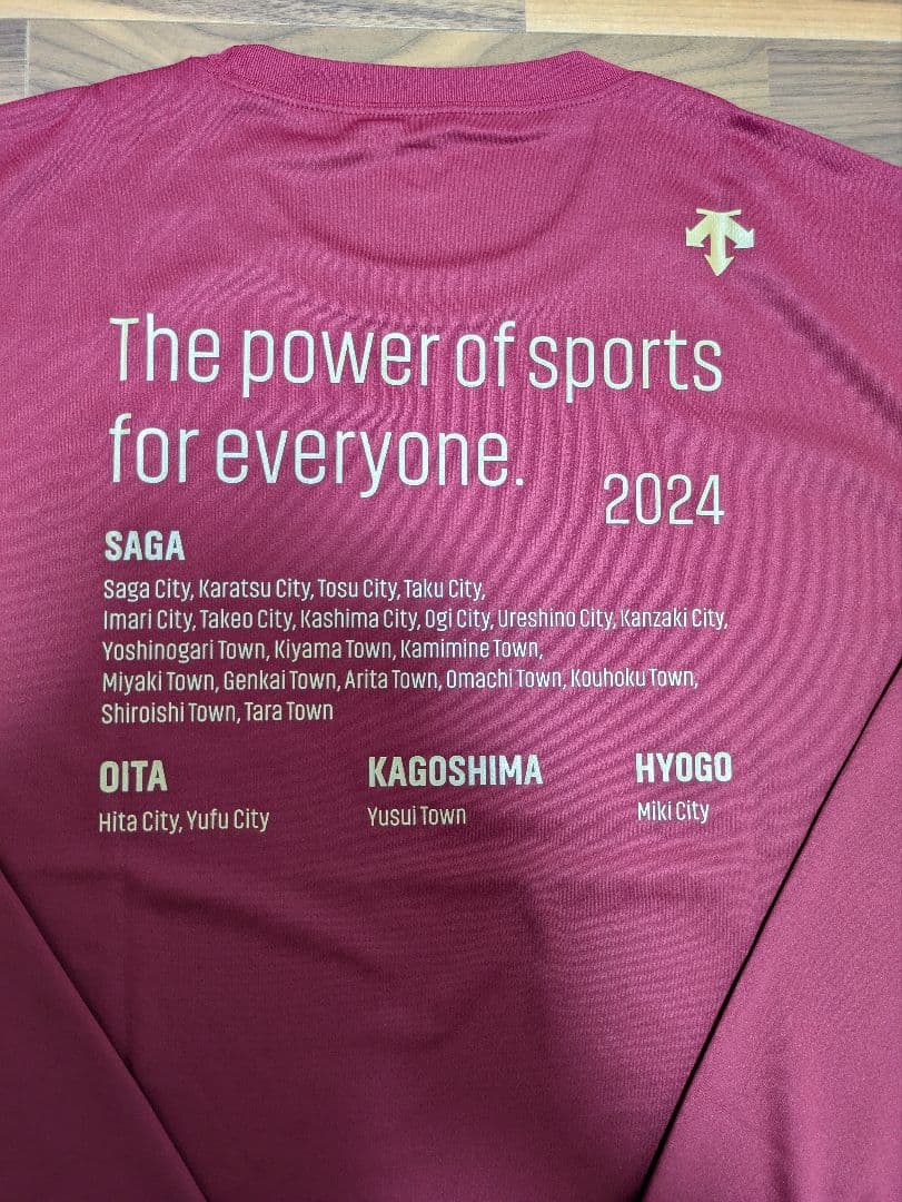 ☆エンジ　DESCENTE　デサント　シャツ　長袖　国体　国スポ　インターハイ