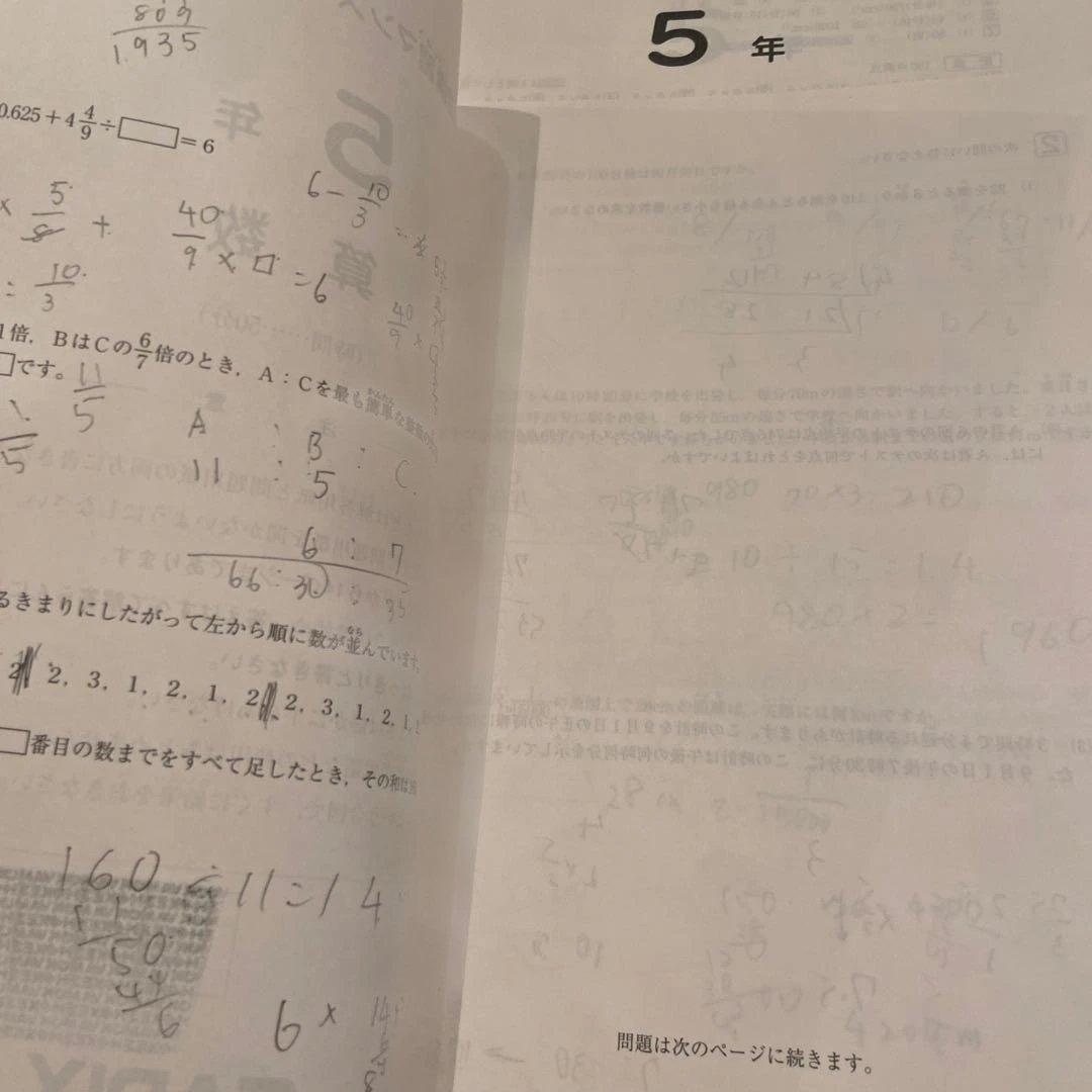 サピックス 5年生テスト通年一式➕おまけ4年時入室テスト復習テスト15回分