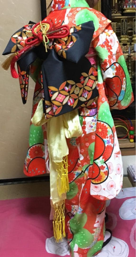 hippi‼︎!様　七五三　七歳　帯　八点セット　黒