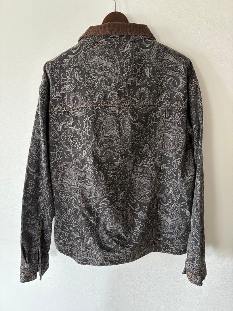 りょー3【美品】KARAKU コーデュロイ ペイズリー柄 デニムジャケット