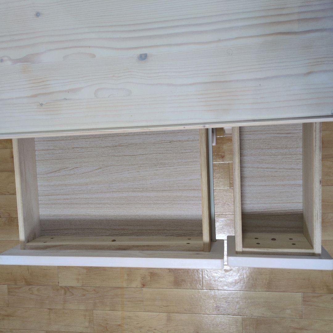 【本体】天然木 ドレッサー 鏡台 ホワイト 幅65cm（椅子別売り）