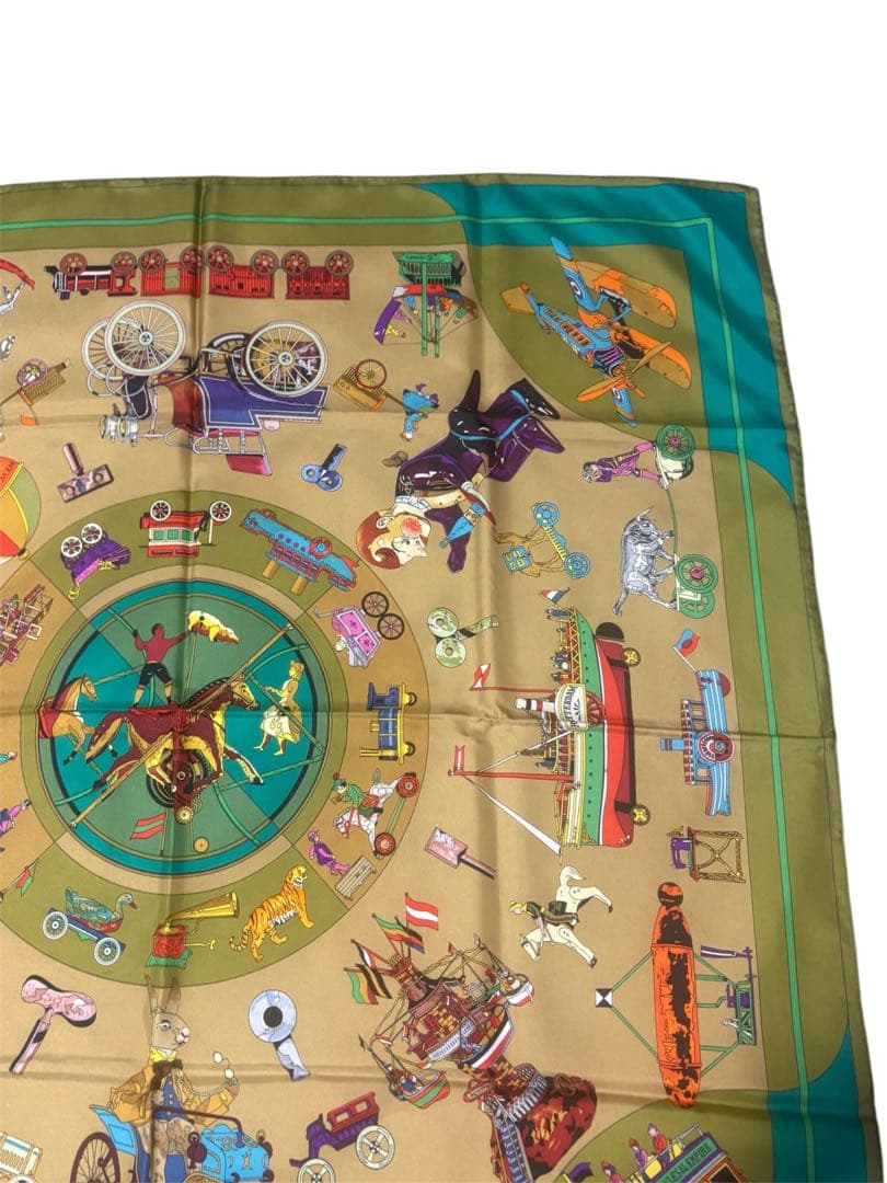 【希少品】エルメス カレ90 子供時代の鍵 シルク100 スカーフ