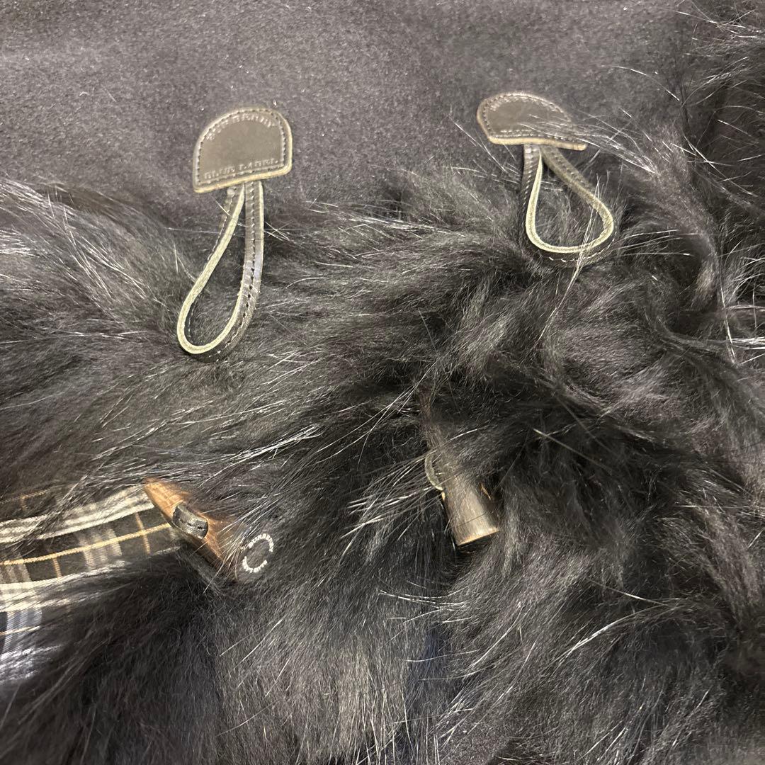極美品⭐️BURBERRY ノバチェック アンゴラ ラクーンファー ケープコート